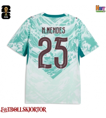 Portugal Nuno Mendes #25 Bortatröja VM 2026 Kortärmad